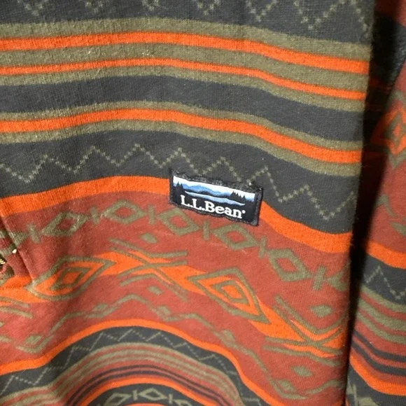 L.L.Bean Half-zip Men'sNavajo Aztec Mens 512319 Sherpa Collar Sweater Size XLT